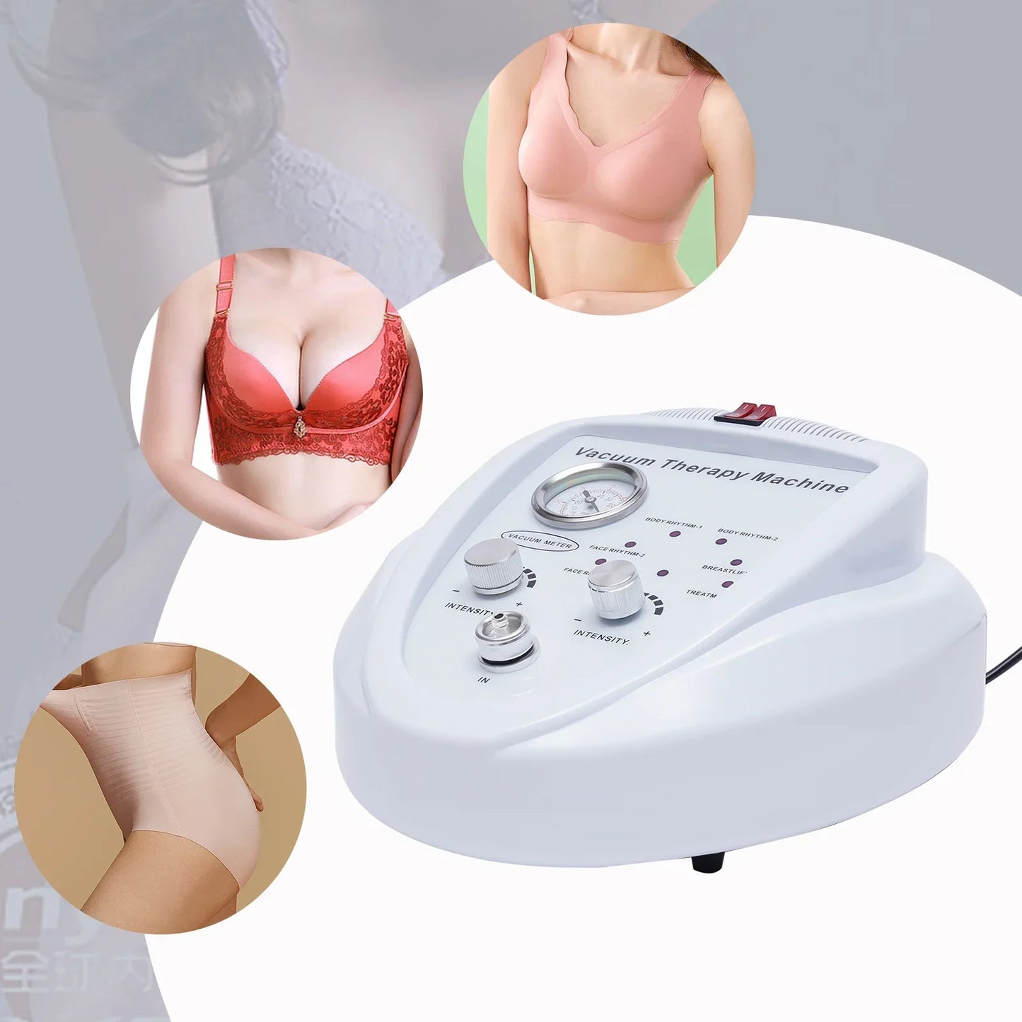 Vacuum Therapy Machine,Professional Acupoint Cupping Body Shaping Device New Body Machine for Body Care with 30 Cups and 3 Pumps