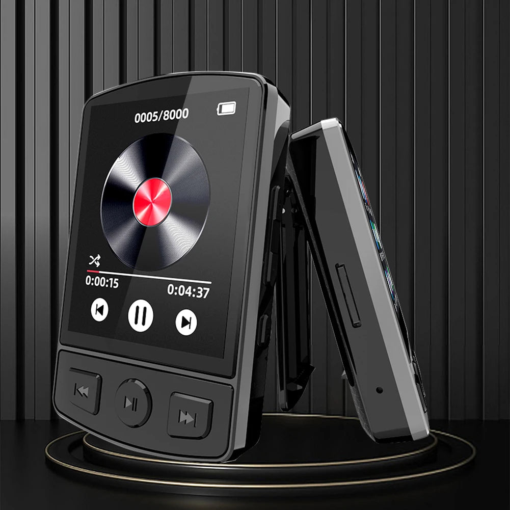 MP3 Player Portable Sport Clip Walkman Button Bluetooth-Compatible 5.2 Music Player 1.8inch Screen with FM Radio E-Book
