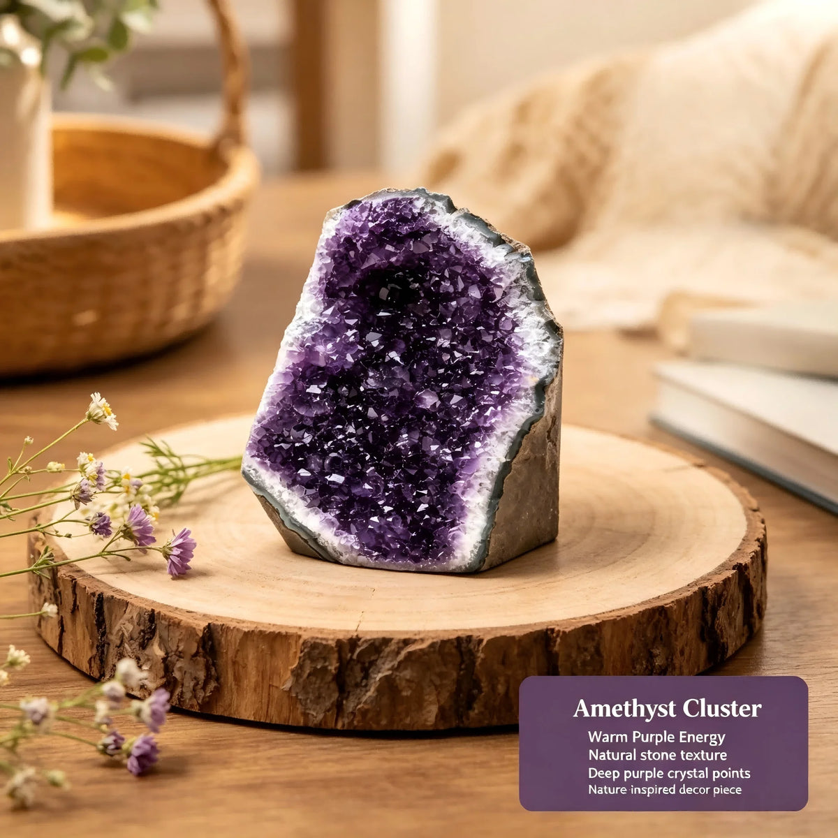 Bohemian style natural amethyst cluster, with random styles, suitable for jewelry making, home decoration, unique Valentine's Day, Thanksgiving and Mother's Day gifts, daily home, office and study decoration