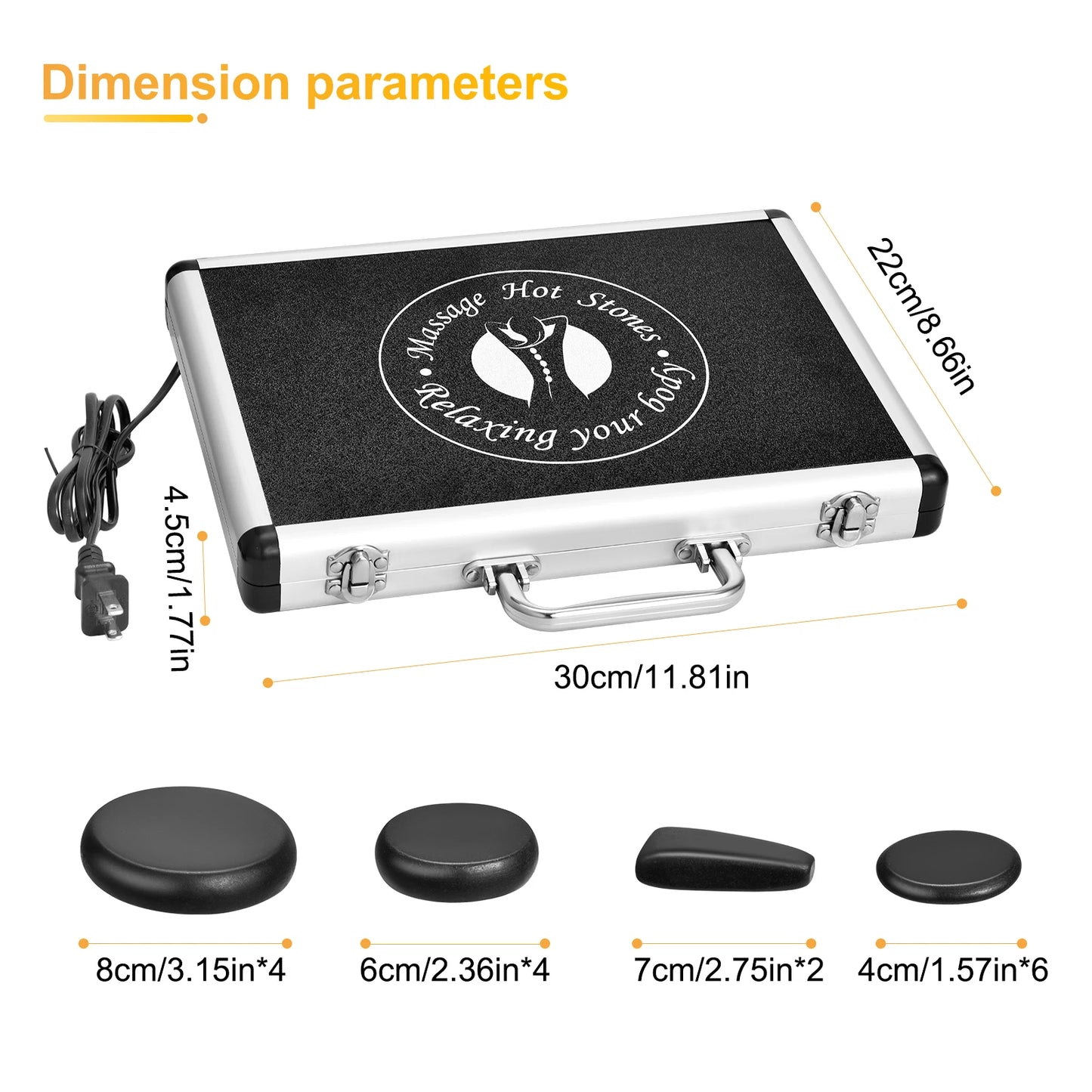 VARON Hot Stones Massage Set, 18 Pcs Basalt Hot Stones with Heater Kit, Massage Stones for Home spa, Relaxing 110V