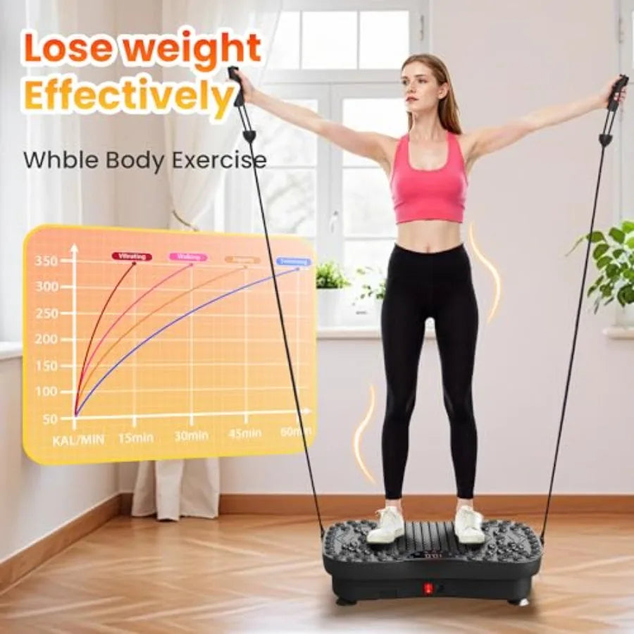 Vibration Plate Fitness Platform for Home Gym Use ABS Plastic Body in Black 3D Vibration Technology for Lymphatic Drainage Full