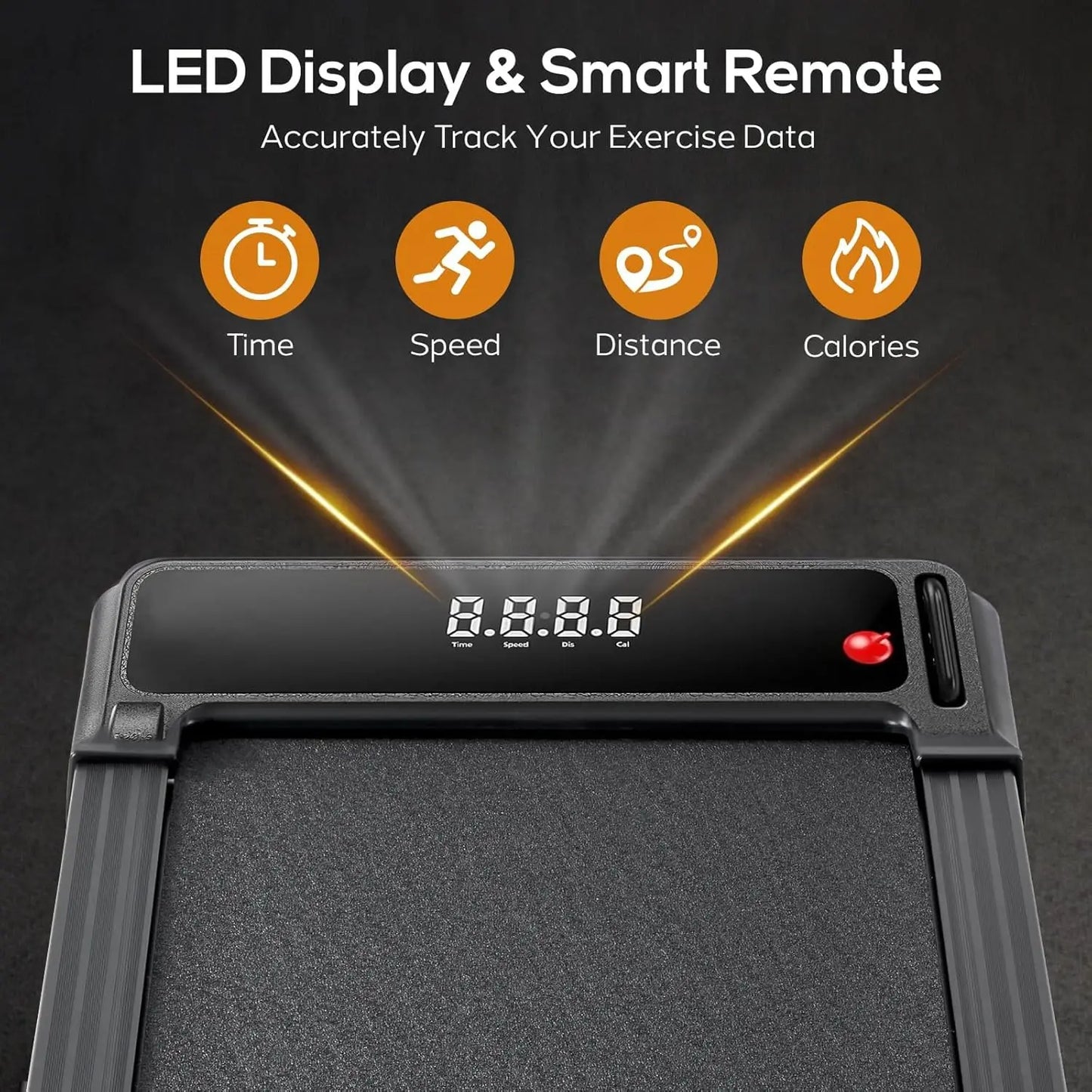 Under Desk Walking Pad, Portable Compact Electric Treadmill, Quiet Fitness Machine with Remote & LED Display for Home Office