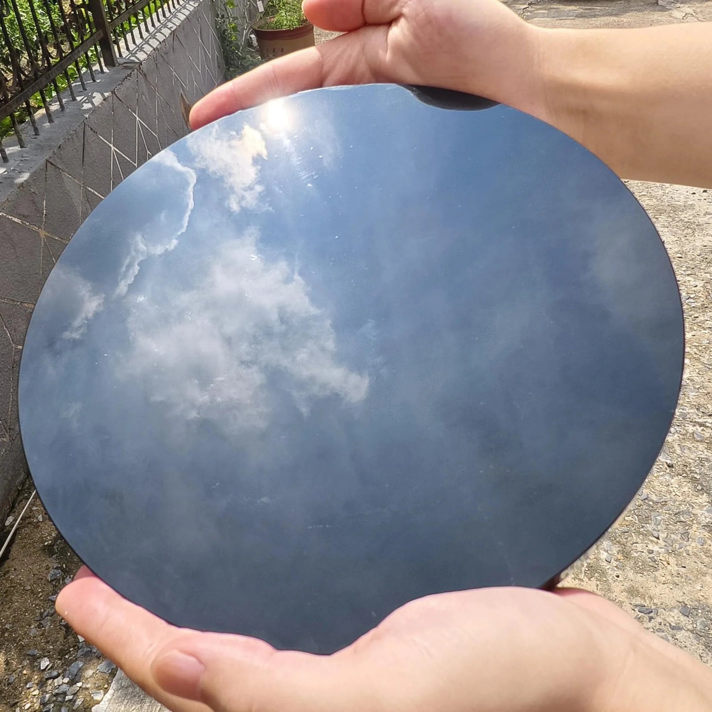 12cm/4.72'' Black Obsidian Mirror, Polished Obsidian, Ideal crystal stone Gift & Home Decoration Accessories, kawaii room decor