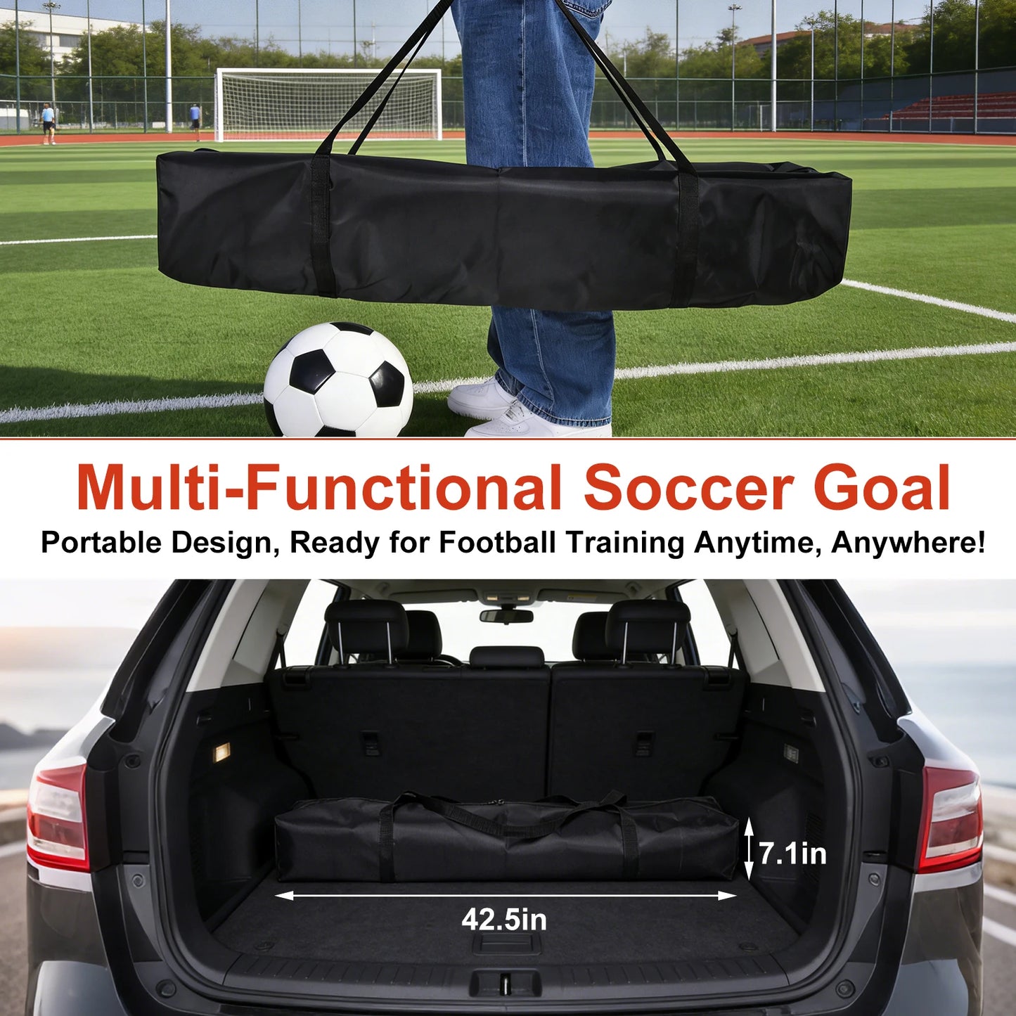 12x6 Ft Foldable Soccer Goal Folding Soccer Goal Target Net With 10 Highlighted Scoring Zones | for Park, Beach, Backyard, Playground, Garden