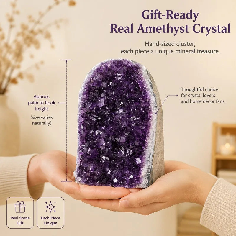 Collection grade selection of heavy-duty natural Brazilian purple crystal clusters, mineral specimen ornaments, random styles, crystal desktop home and office decorations, unique mineral display ornaments, crystal collection