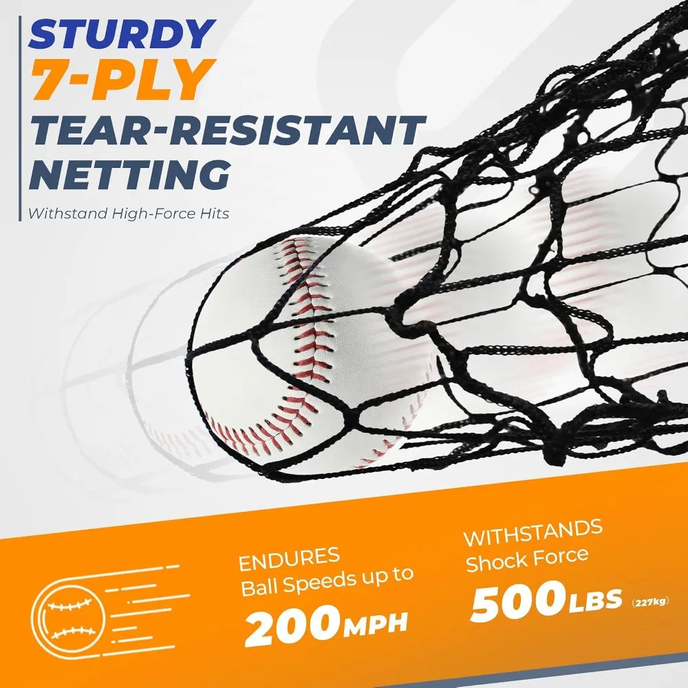 9 Hole Pitching Net, Portable Quick Setup Baseball Softball Nine Pocket Pitching Target with Strike Zone, Height Adjustable Pitcher Training Equipment with Carry Bag, 4 Ground Stakes