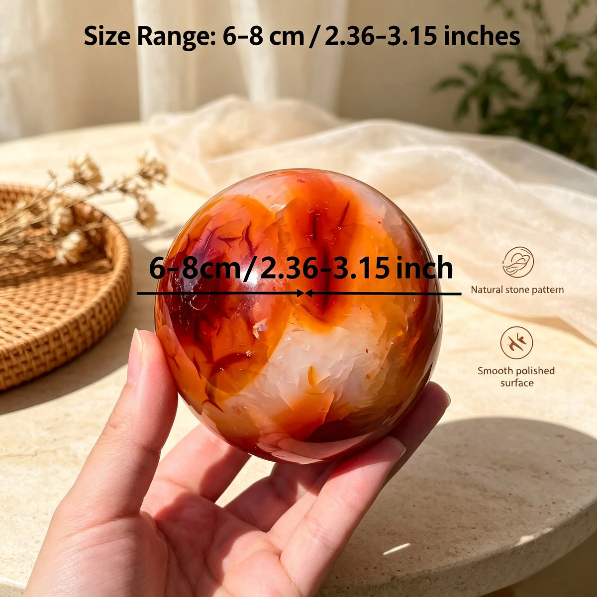 High quality natural red agate balls, red chalcedony balls with quartz texture, random styles, perfect home decoration art collection, unique Easter Valentine's Day gifts, ideal choice for crystal enthusiasts