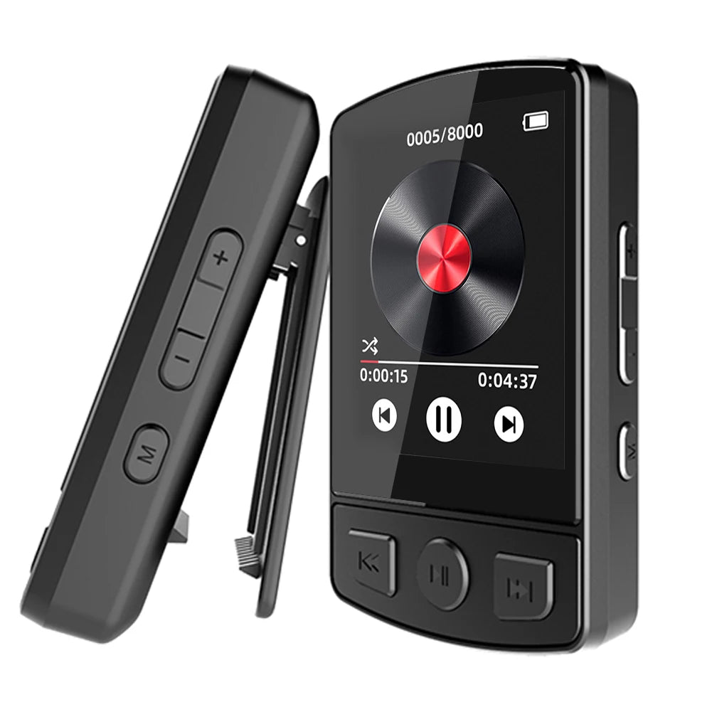 MP3 Player Portable Sport Clip Walkman Button Bluetooth-Compatible 5.2 Music Player 1.8inch Screen with FM Radio E-Book