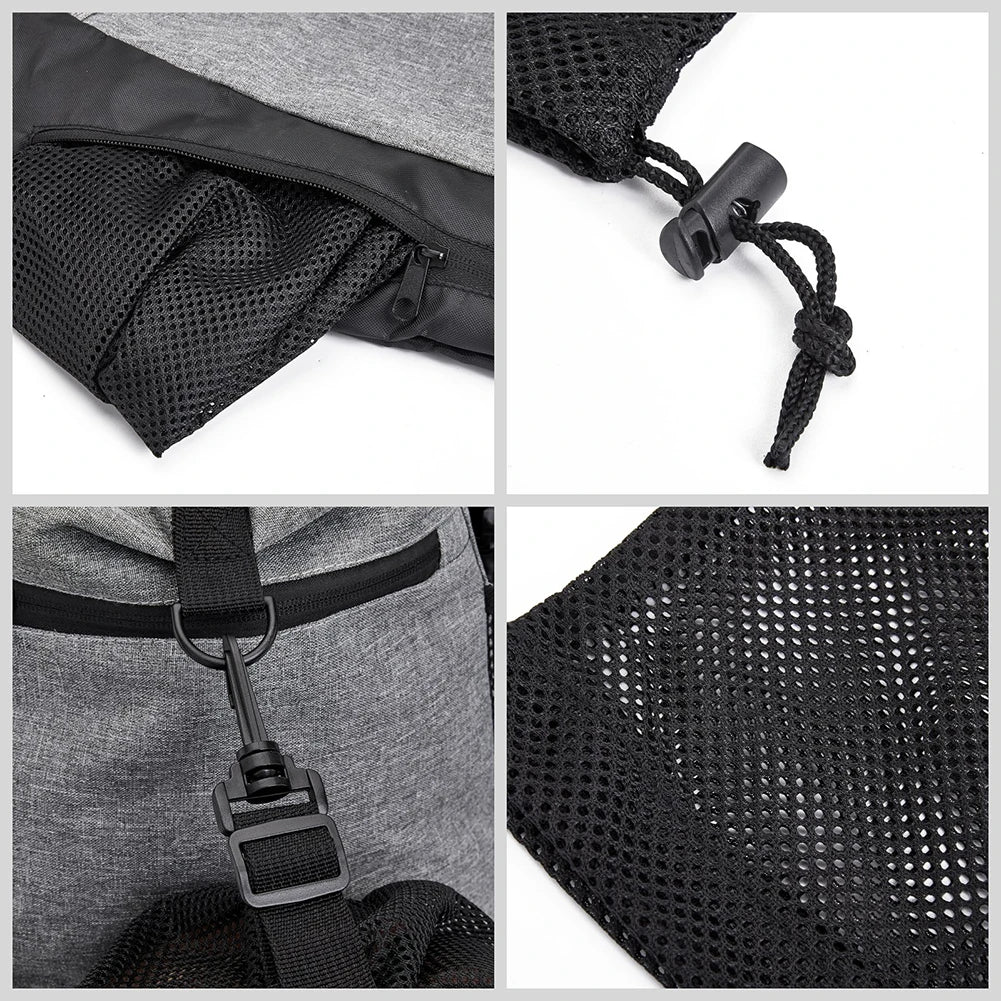Drawstring Basketball Backpack Foldable Soccer Backpacks Women Yoga Bag Gym Sackpack With Detachable Mesh Bag For Outdoor Sports