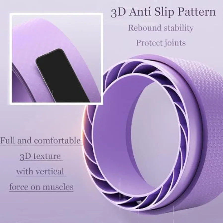 Curve magic wheel Fit Prop Foam Padded Back Stretcher Wheel with Center Spine Cradle Yoga Wheel for Improving Yoga Poses, Backb