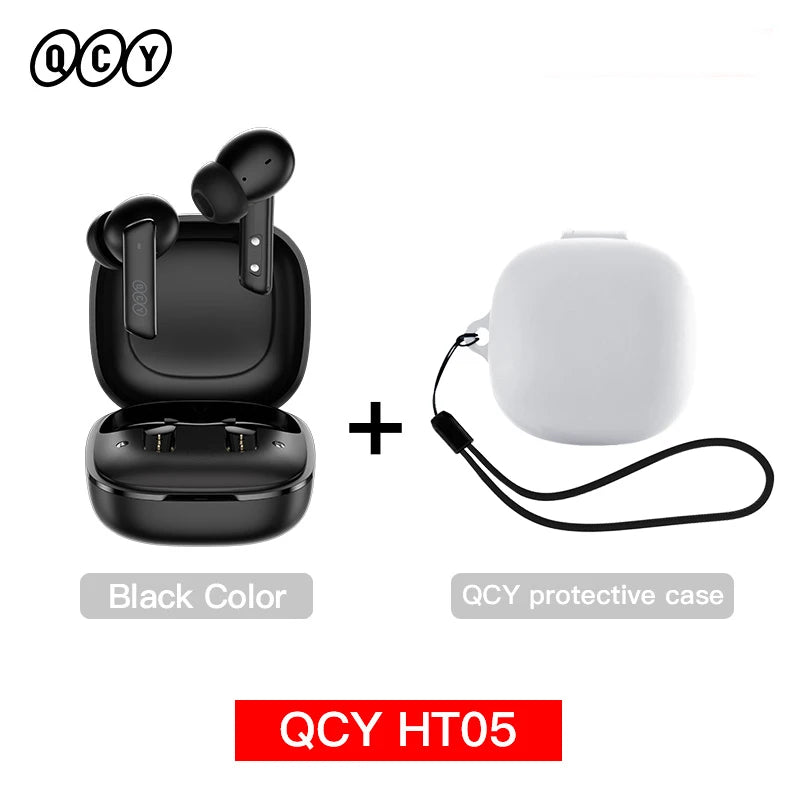 QCY HT05 MeloBuds ANC Wireless Bluetooth 5.2 Earphones 40dB Active Noise Cancellation Headset In-Ear Mics Handfree Phone Earbuds