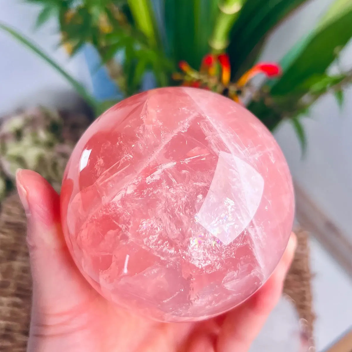 7-7.5cm Rose Quartz Sphere, Pink Crystal Ball, Home Decorations, Crystal Crafts, Reiki Healing Balls, Energy Balls - Gifts