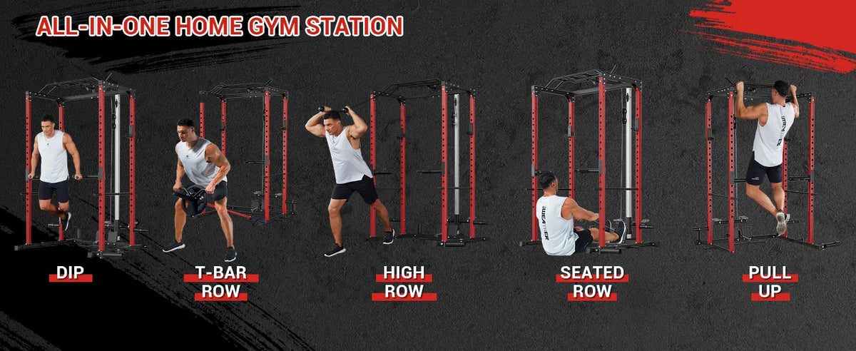 Power Cage for Home Gym with Pulley System, Power Rack & Squat Rack for Strength Training
