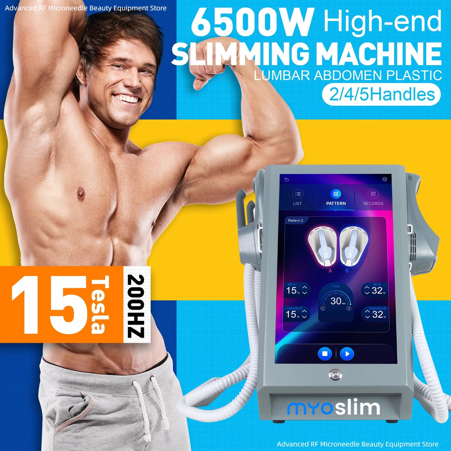 EMS Portable Ems Myoslim Neo Tesla RF Machine Professional  Body Sculpt 6500W Muscle Stimulator Slimming