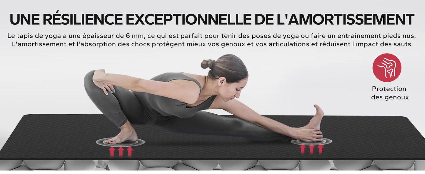 HAPBEAR Extra Large Yoga Mat for Women, 6mm/8mm Thick TPE Eco Friendly Non Slip Wide Exercise Mat for Pilates Home Gym Workout