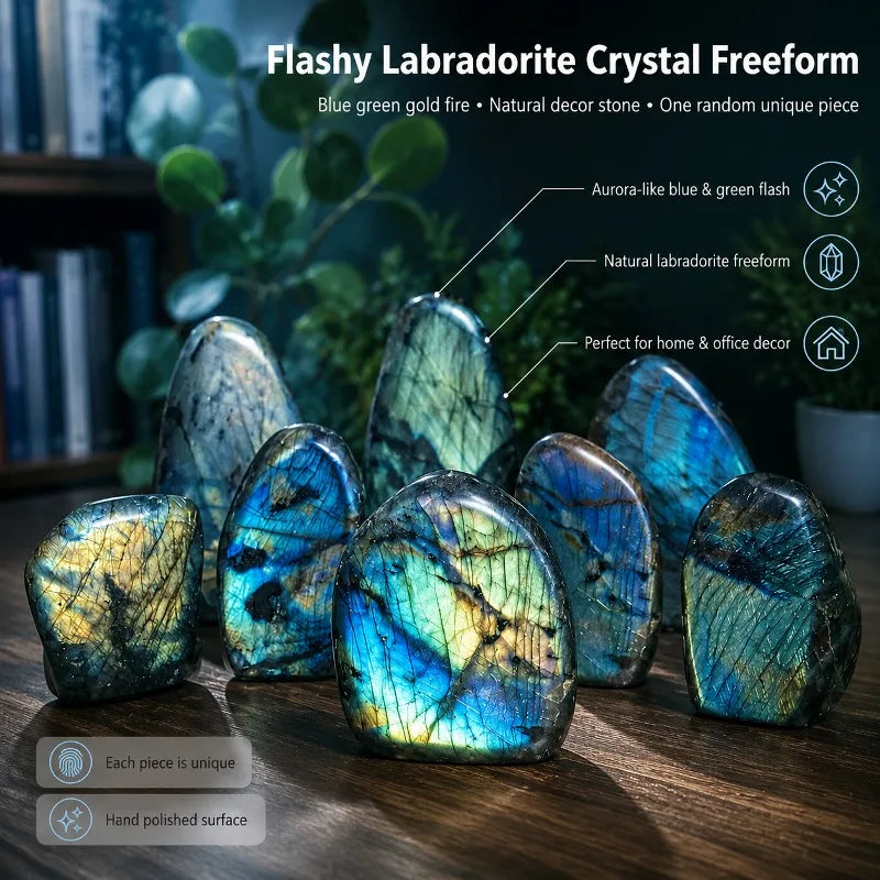 Natural high-quality feldspar crystal ornament, Bohemian style, used for home and room decoration ornaments, with random styles, suitable for daily display and gifting to friends