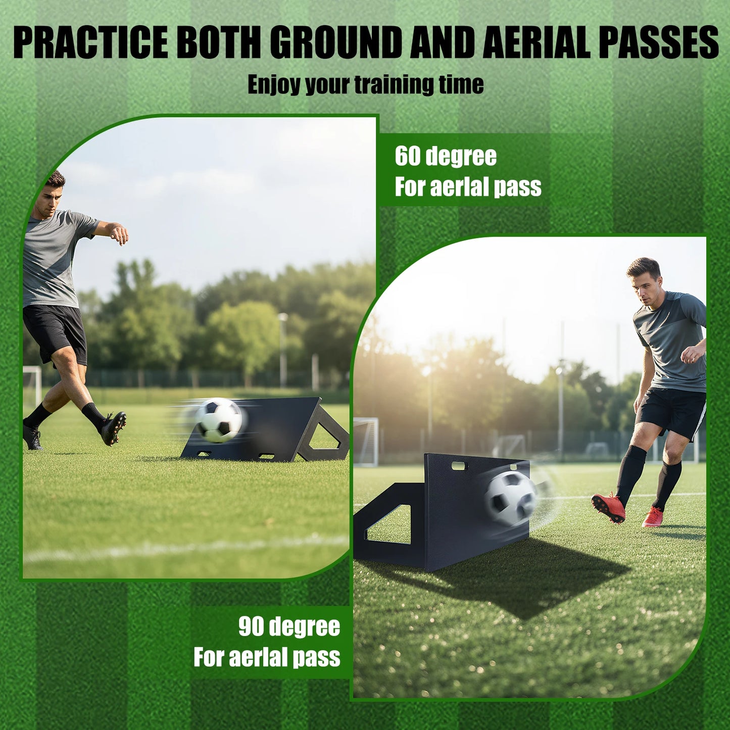 Soccer Rebounder Board Adjustable Angles Portable Soccer Training Board for Control Passing and  Practice