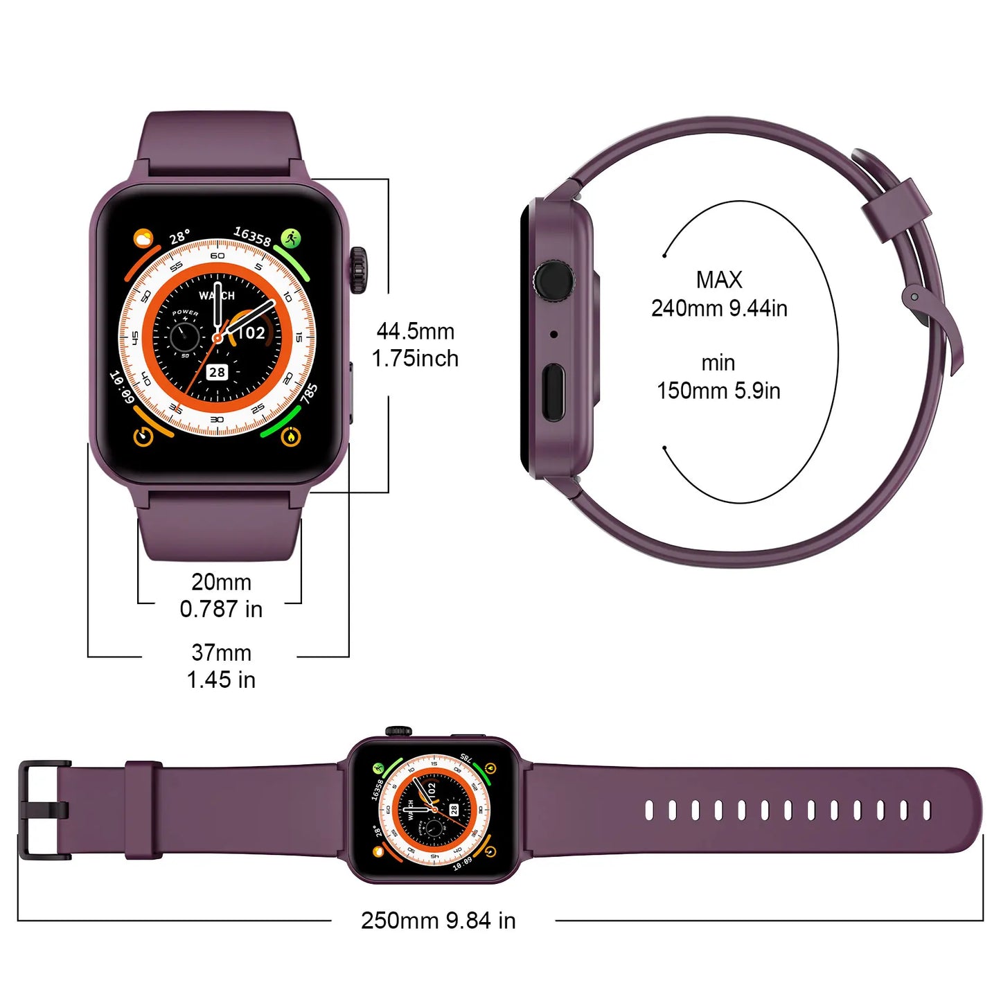 Blackview R30PRO Bluetooth Smartwatch Health Monitoring 100+ Sport Mode Fitness Watch 1.85‘’ HD TFT Screen Watches for Men Women