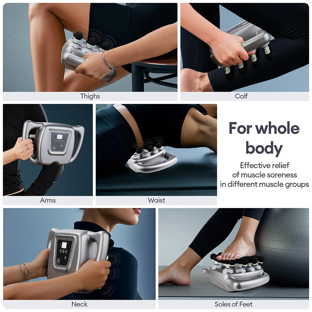 18/24 Heads Fascia Gun Red Light Deep Tissue Muscle Massager Wireless Massage Gun for Back Waist Leg Body Muscle Relaxation Home Gym
