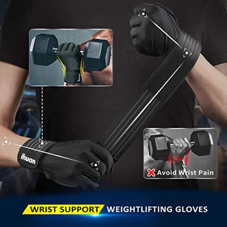 Workout Gloves for Men Full-Finger: Weight Lifting for Men, Gym Full Hand Gloves for Weightlifting, Deadlift