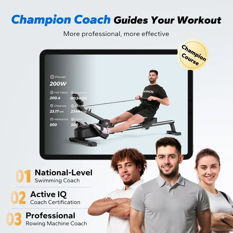 Foldable Rowing Machines for Home, Magnetic Rowing Machine with 16-Level, Compact Row Saves 20% Space, 350 LBS Load Capacity