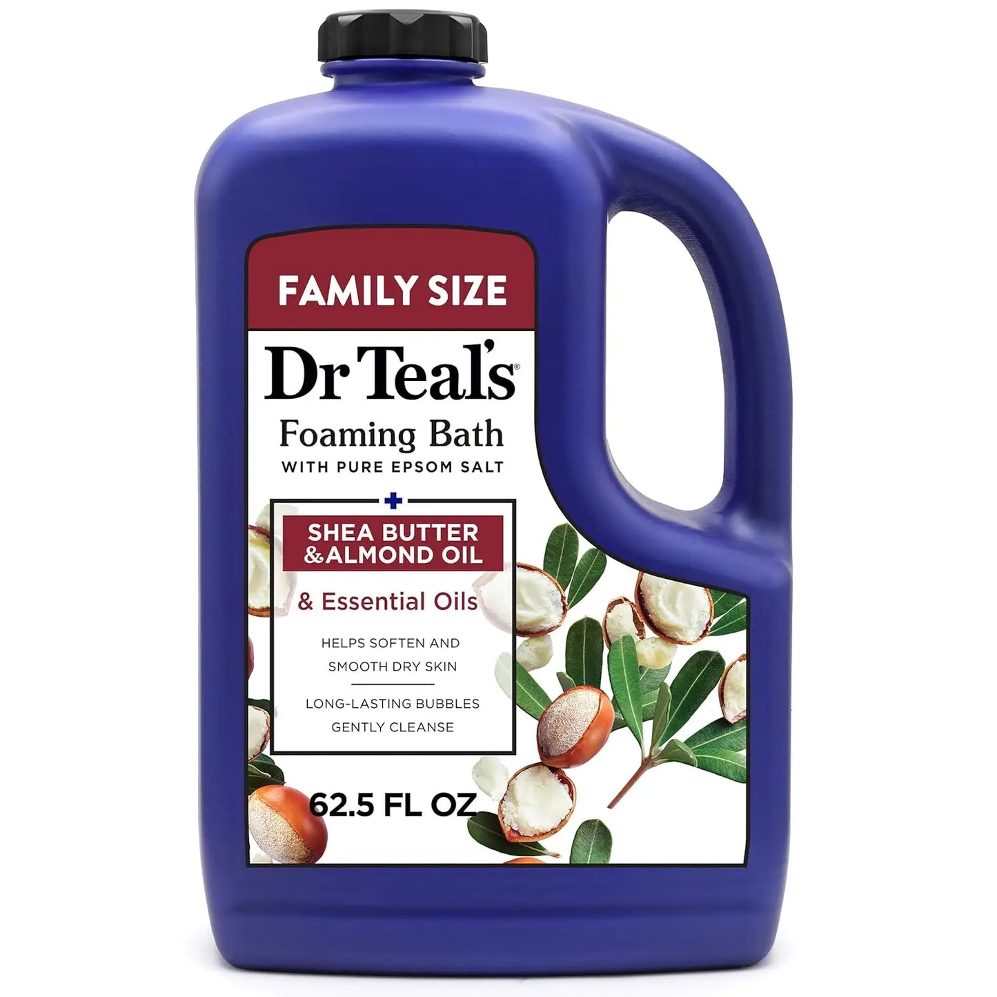 Foaming Bath with Pure Epsom Salt, Shea Butter & Almond Oil, 62.5 fl oz - Relaxing Bubble Bath for Stress Relief