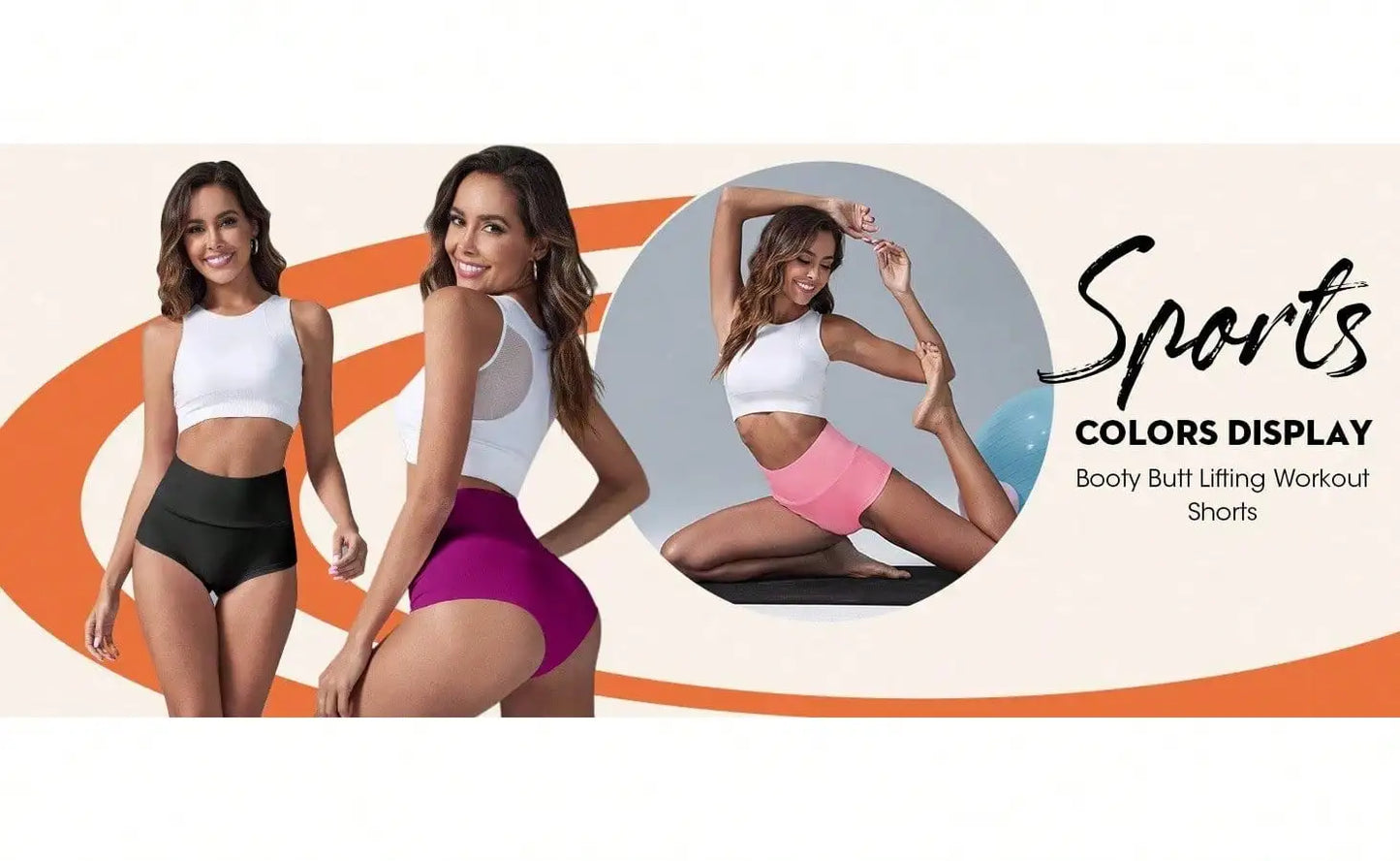 Women's High Waist Yoga Shorts with Pockets, Booty Lifting Workout Leggings, Athletic Compression Sport Shorts