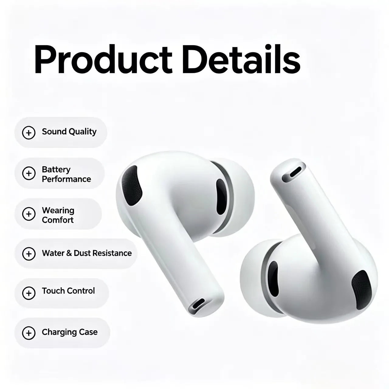 [Pro3] Sports Wireless Earbuds ANC Noise Cancelling Bluetooth Headphones Real-Time Heart Rate Monitor Sweatproof HiFi Stereo Earphones For Running Gym Office All Bluetooth