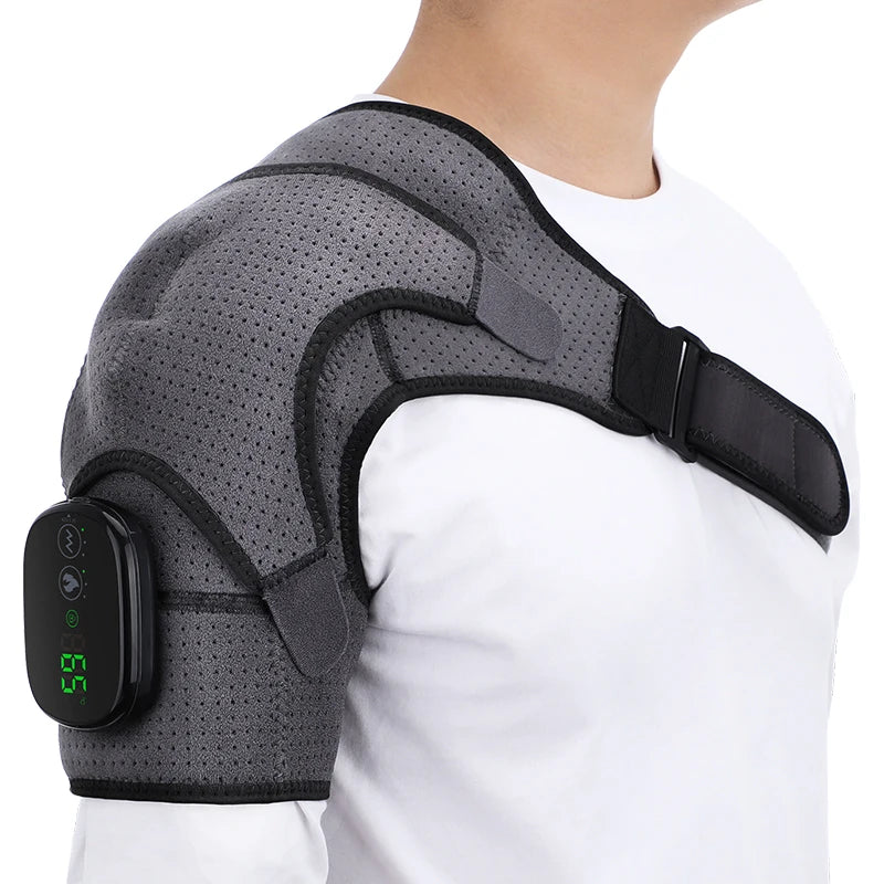 Heated Massage Shoulder Wrap Cape Touch Screen 6-Level Heat 45-70°C 3 Vibration Modes 5000mAh Muscle Fatigue Relief Unisex