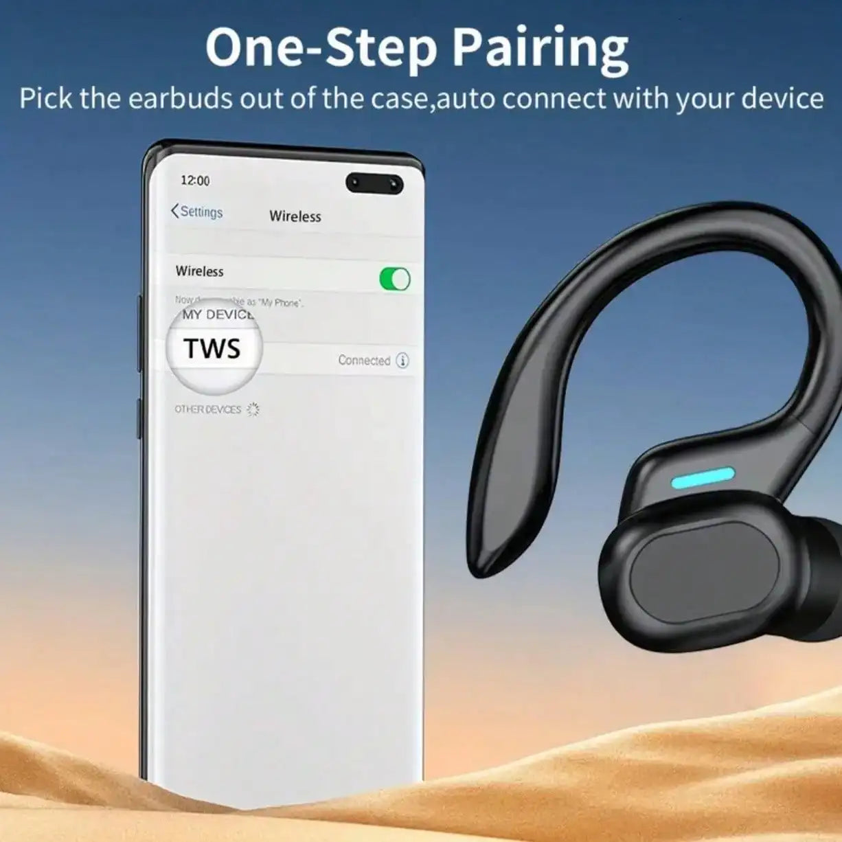New Style Open-Ear Clip-On TWS Bluetooth Sports Earbuds, Non-In-Ear Comfort Hanging Wireless Headphones, Dolby AAC HiFi Stereo Deep Bass HD Calling, Compatible with iOS Android for Gaming & Couple Gifts