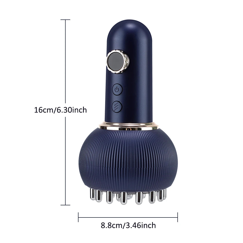 US UK Stock 9 Gears Electric Meridian Brush Body Massager Gua Sha Microcurrent Hot Compress Scraping for Slimming And Relaxation