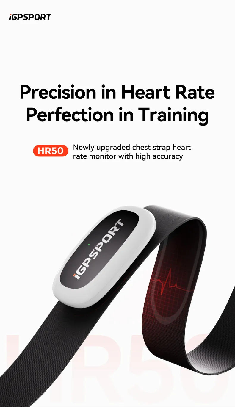 iGPSPORT HR50 Heart Rate Monitor Chest Strap Fitness Running Sport Heart Rate Sensor for Gym Cycling