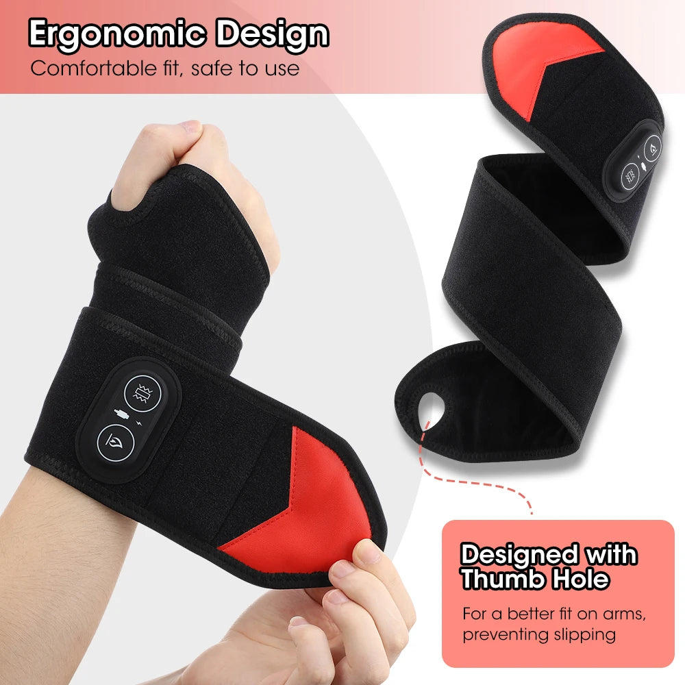 Wireless Vibration Heating Wrap 36pcs LED Beads 660&850nm Versatile Body Heating Pad for Knee Elbow Wrist Ankle
