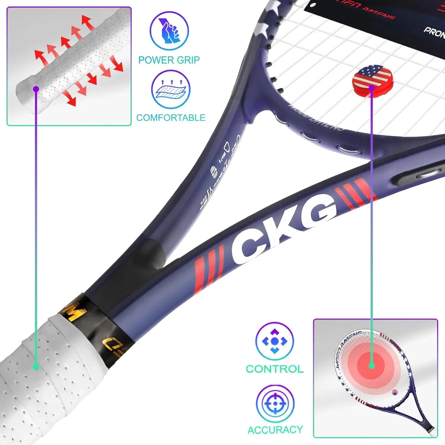 Tennis Rackets for Adults 27 Inch Tennis Racquets Set Included