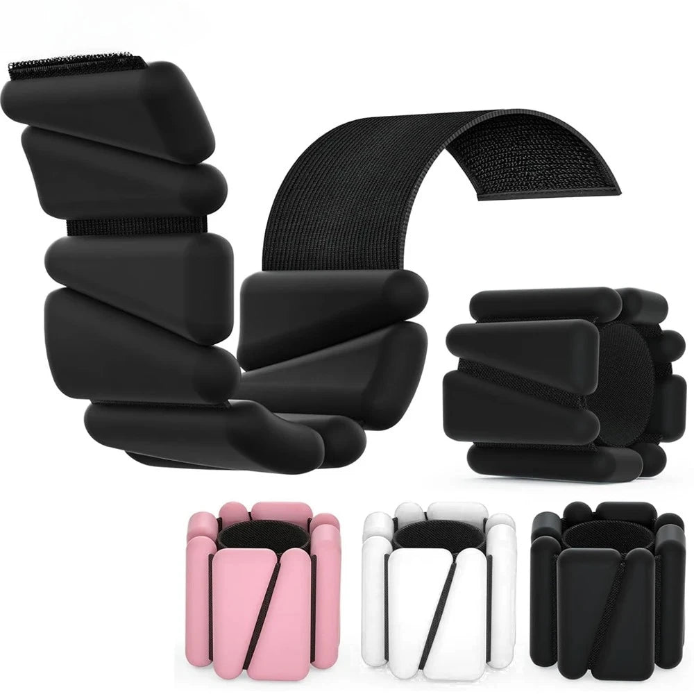 1Pair 2-4lbs Adjustable Wrist & Ankle Weights - Silicone Weighted Bracelets for Women Men - Yoga,Running,Pilates,Water Exercises
