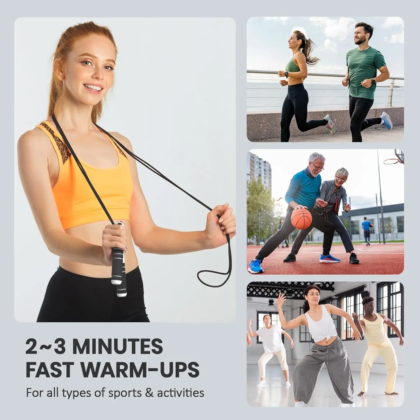 Smart Jump Rope with Counter & Timer - Adjustable Speed, Anti-Slip Handles for Fitness, Weight Loss, Boxing, MMA