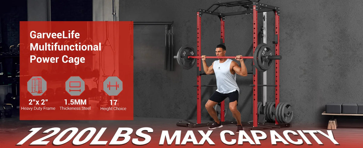 Power Cage for Home Gym with Pulley System, Power Rack & Squat Rack for Strength Training
