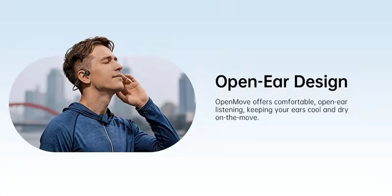 Open-ear Bone Conduction Headphones, Wireless Ear-hook Sports Headset with Microphone, 16 Hours Playback, BT 5.3 Stable Connection, HiFi Stereo, Hands-free Calling for Running & Cycling
