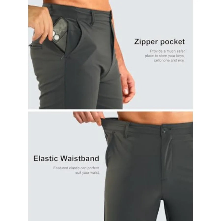 Mens Casual Dress Shorts Stretch Slim Fit Quick Dry 9 Inch Inseam