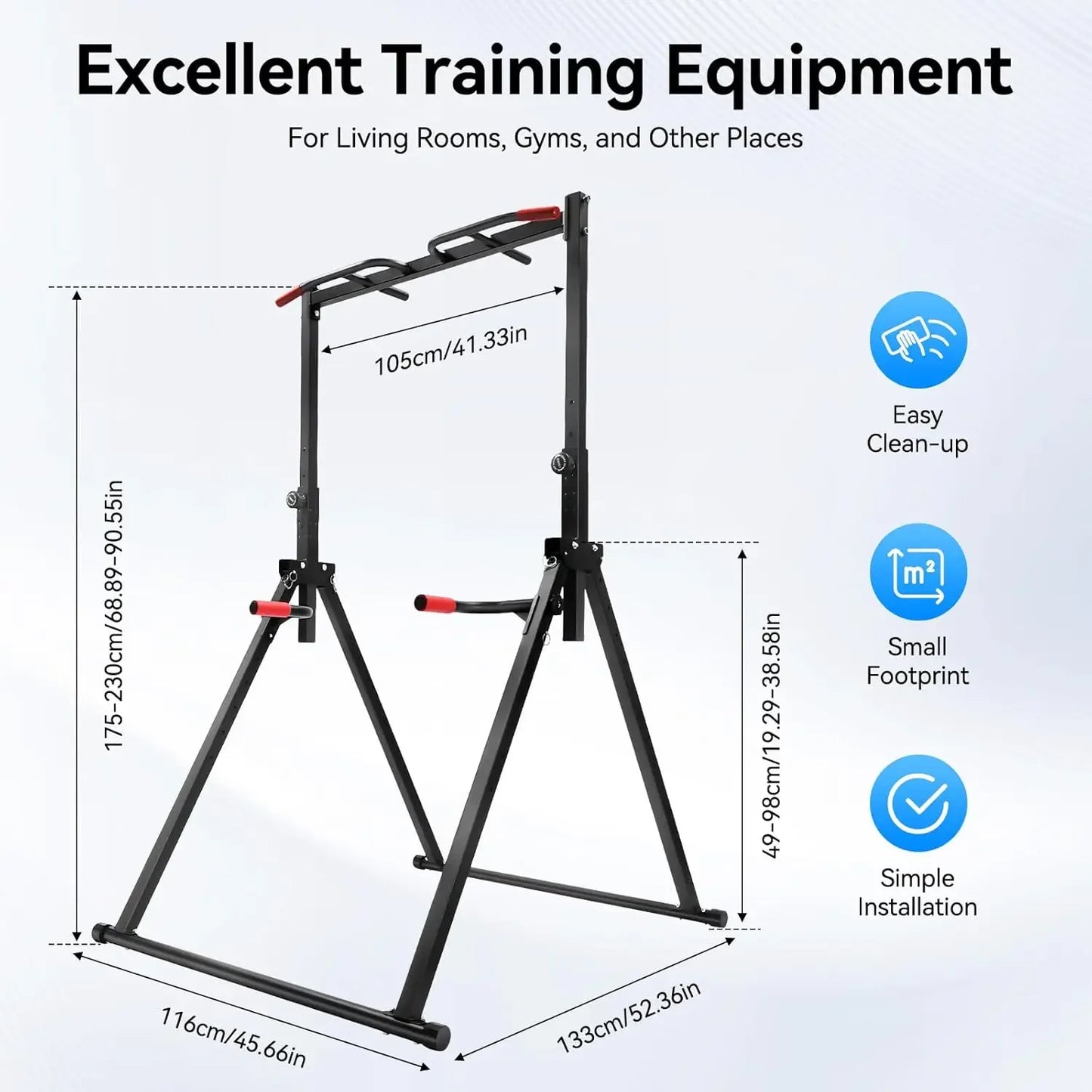 Pull Up Bar Dip Bar Power Tower Workout Dip Station Height Adjustable Free Standing Chin Up Bar Home Gym Equipment 440LBS Weight