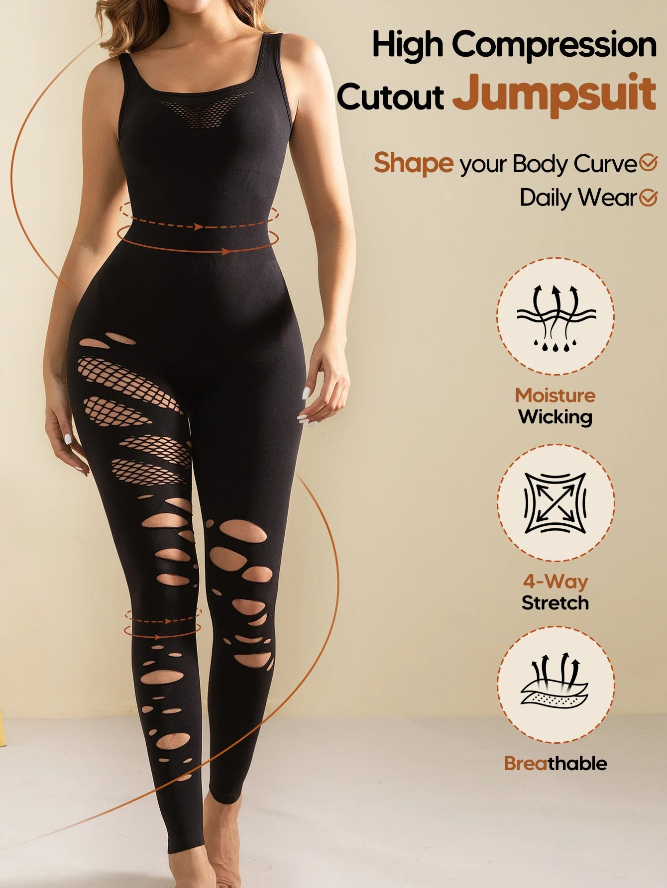 Women Workout Seamless Jumpsuit Yoga Bodycon One Piece Tank Top Leggings Romper