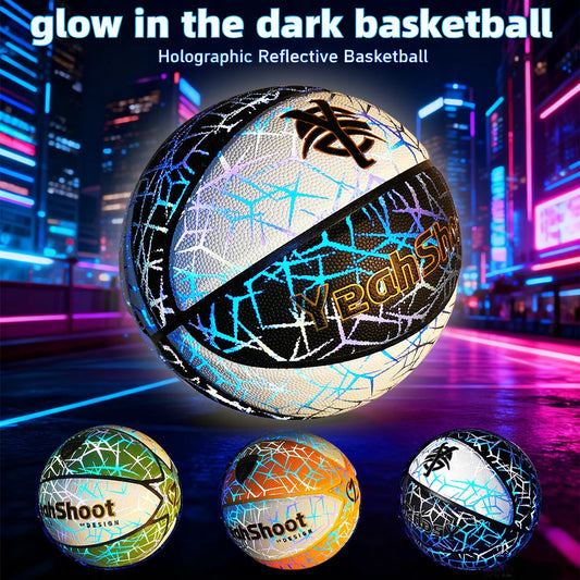 2026 Dark-Glowing Holographic Basketball - Light-Up Luminous Basketball for Outdoor Training And Nighttime Games