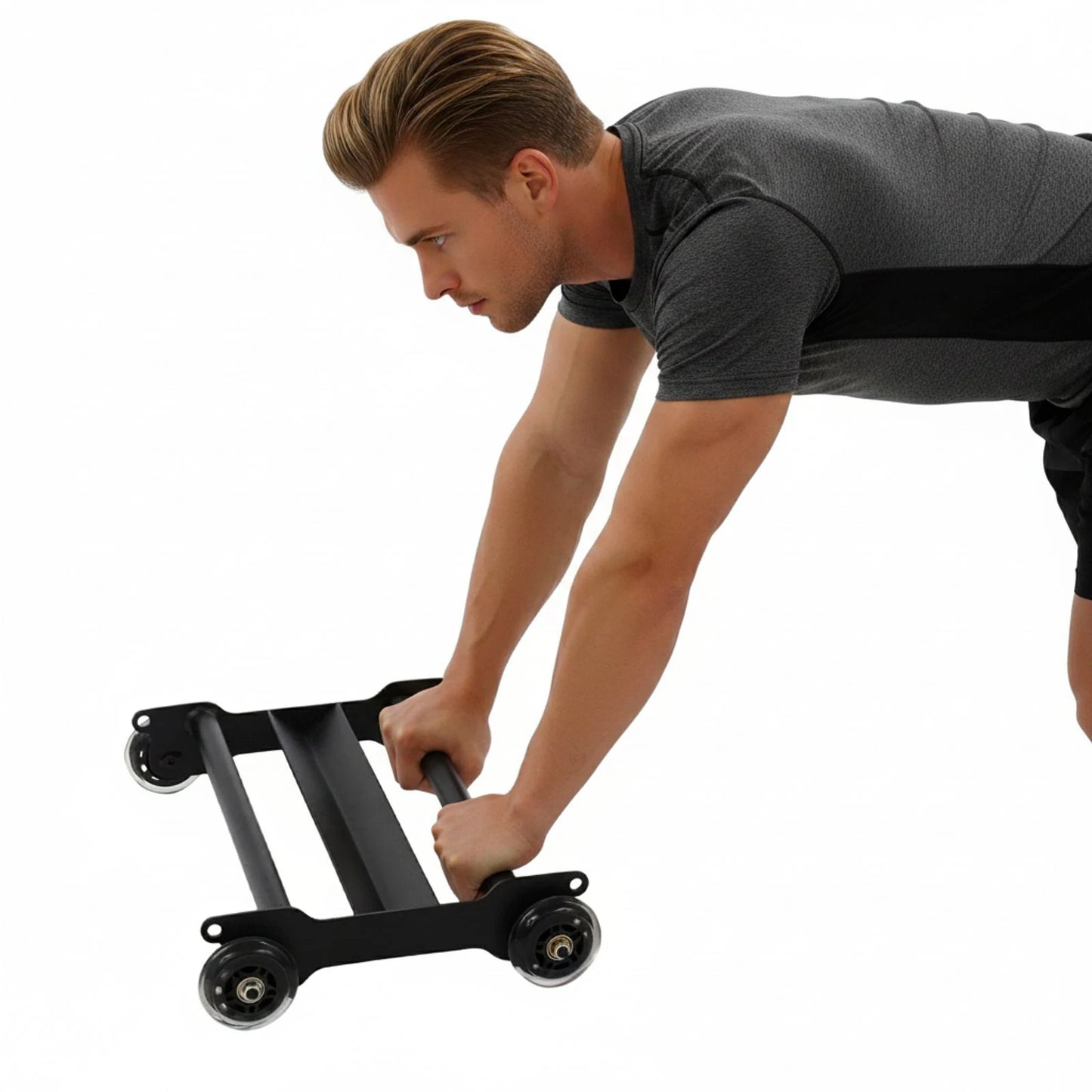 Abdominal Trainer 440lbs, Home Gym Core Workout Equipment with Wheels, 20x12.4in for Glutes Hamstrings Abs for Floor Workout