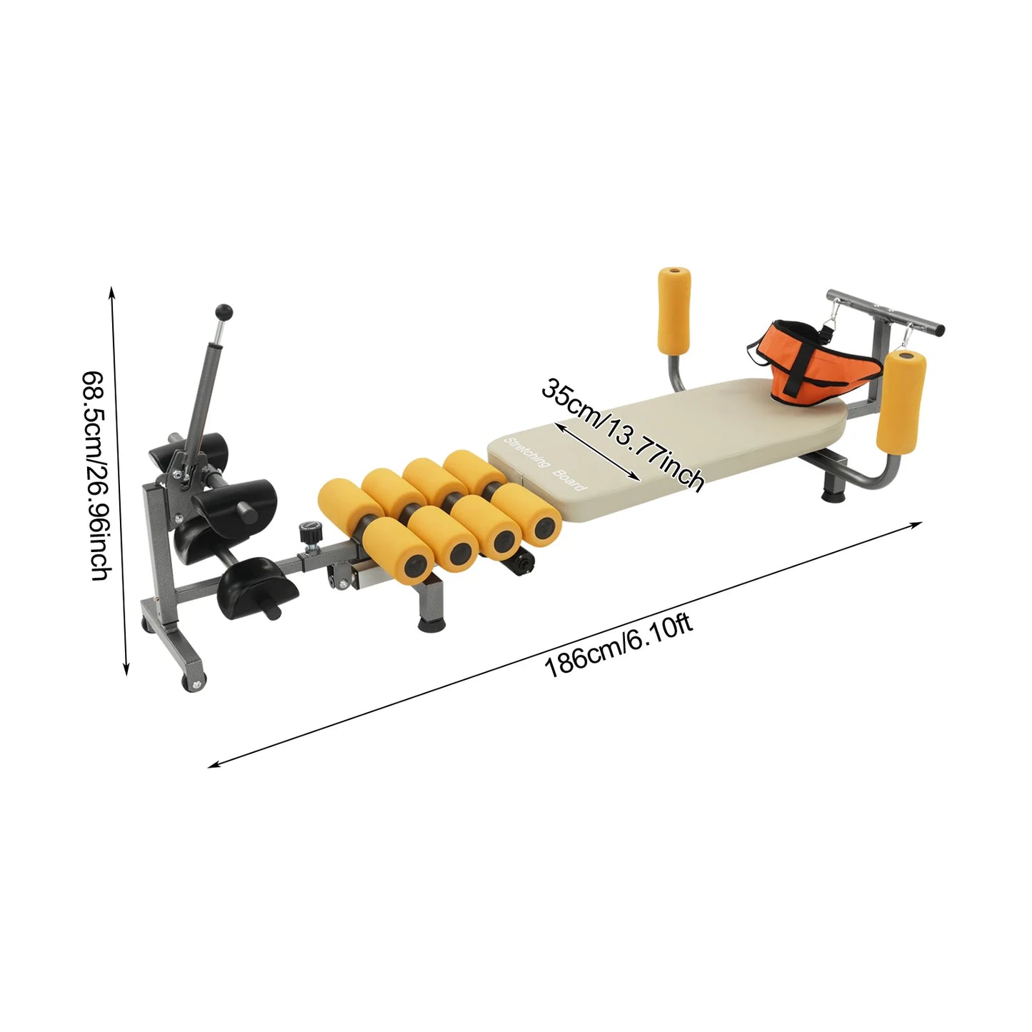 Electric Stretching Bench, Adjustable Back Stretching Machine with Remote Control & 8 Gears Length for Neck Back Relief