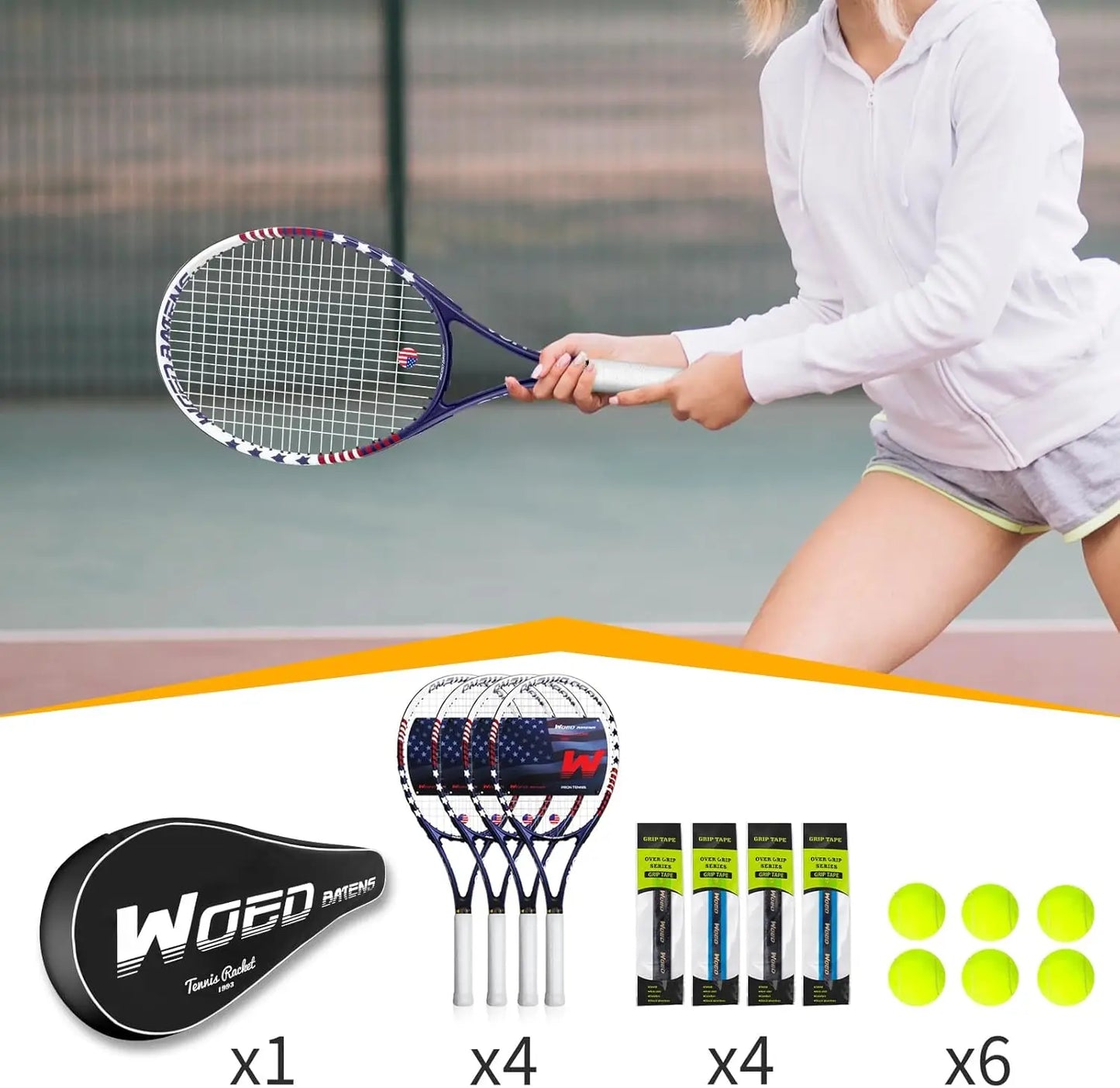 Tennis Rackets for Adults 27 Inch Tennis Racquets Set Included