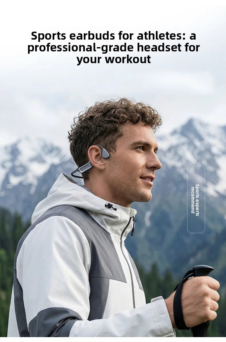 Bone Conduction Wireless Bluetooth Headphones Bluetooth 6.0 Sport Earphones Water And Sweat Proof Headset HD Call  Bluetooth Headphones With Mic