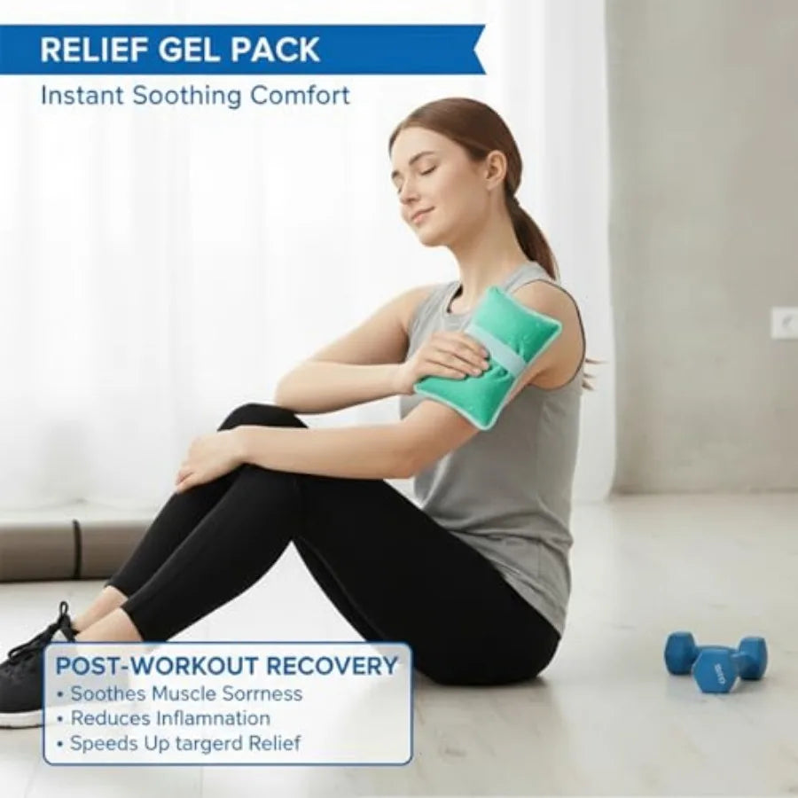Gel Ice Pack Ice Bag with Strap-1 Pack Reusable Hot and Cold Pack Compress for Knee, Shoulder, Feet, Back, Ankle, Neck, Hip, El