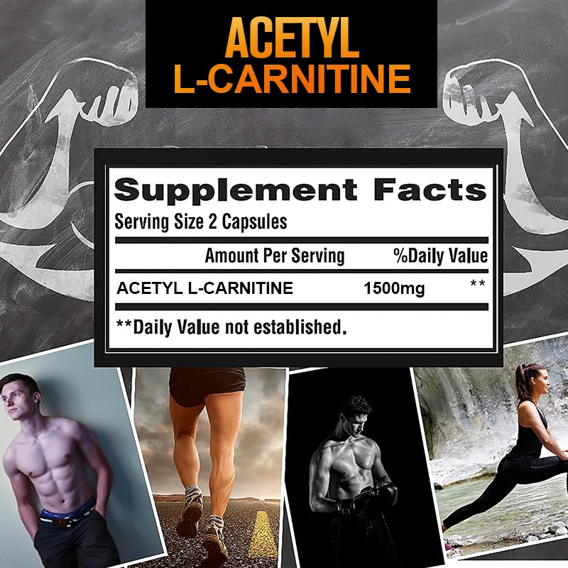 BEWORTHS 1500mg L-Carnitine Capsules Promote Muscle Growth Energy Support Anti-fatigue Exercise Dietary Gym Supplement