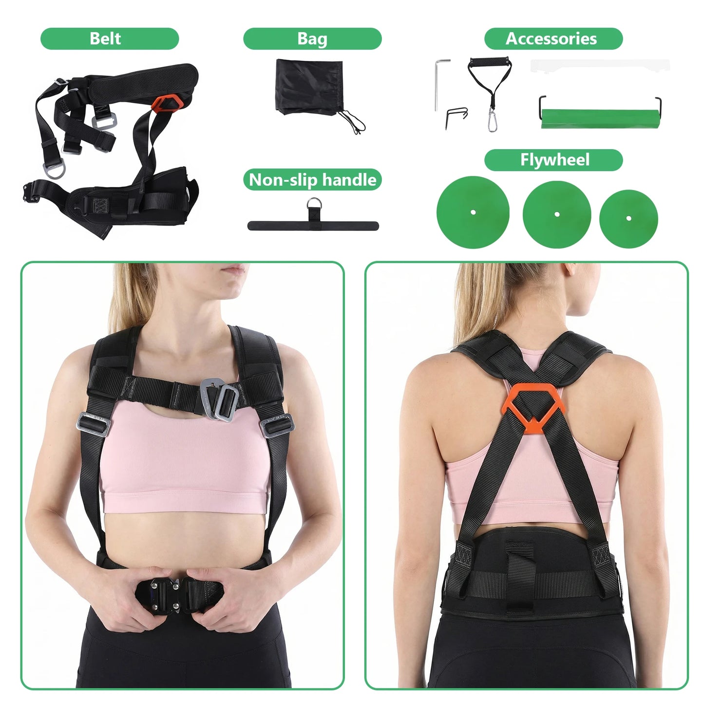 Flywheel Trainer with Adjustable Length Strap Flywheel Centrifuge with Accessories for Home Office Travel Women Yoga Men Squat