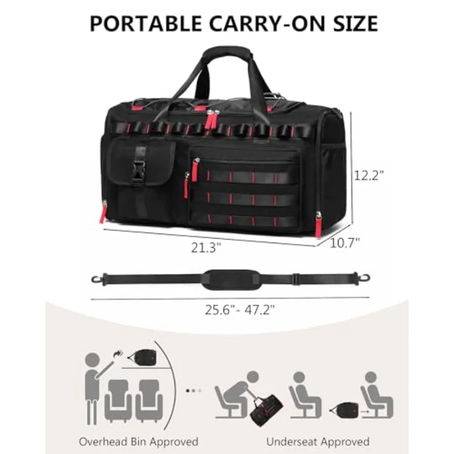 Gym Bags for Men and Women 45L Travel Duffle Sports Backpack with Shoes and Laptop Compartment Large Workout Carry On Bag Weeke